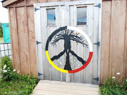 Storage shed at the Hwy 15 Indigenous Food Sovereignty Garden