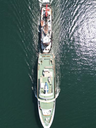 Tug Radium Yellowknife and MY Matthew Flinders